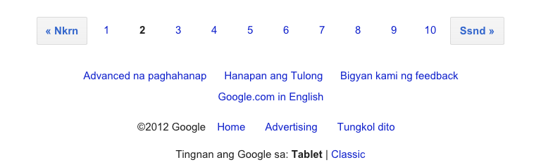 screenshot of google search in tagalog